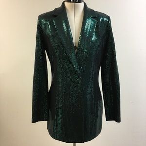 St. John Couture Green Paillette Knit Blazer